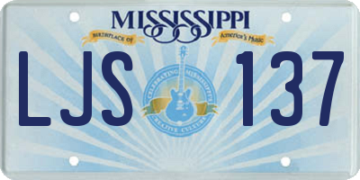 MS license plate LJS137