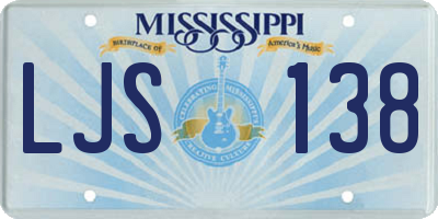 MS license plate LJS138