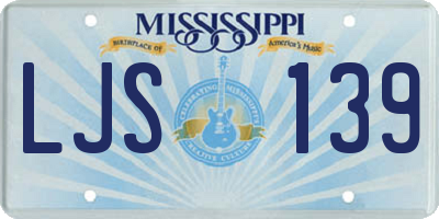 MS license plate LJS139