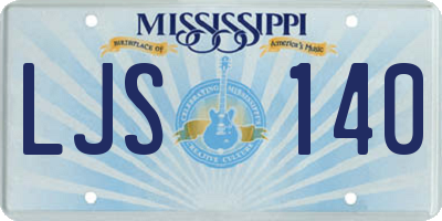 MS license plate LJS140