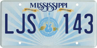MS license plate LJS143