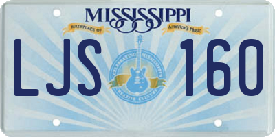 MS license plate LJS160