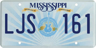 MS license plate LJS161