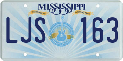 MS license plate LJS163