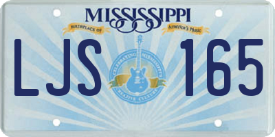 MS license plate LJS165