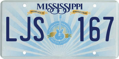 MS license plate LJS167