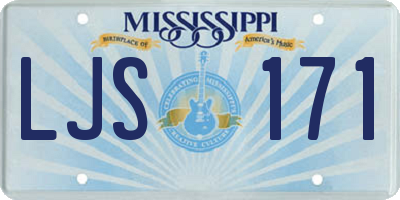 MS license plate LJS171