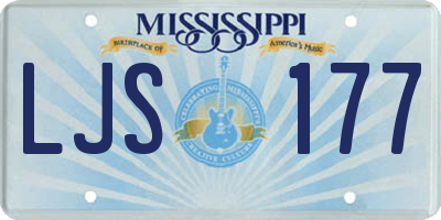 MS license plate LJS177