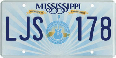 MS license plate LJS178
