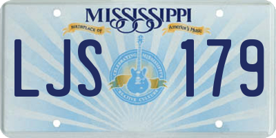 MS license plate LJS179