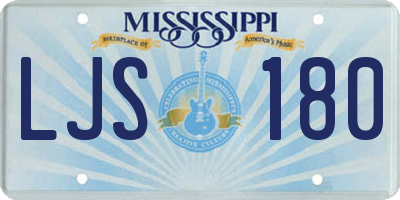 MS license plate LJS180