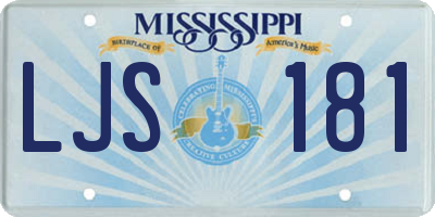 MS license plate LJS181