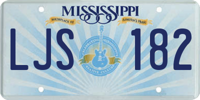 MS license plate LJS182