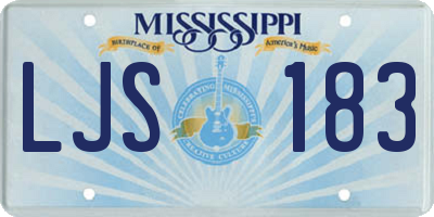 MS license plate LJS183