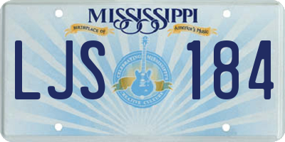 MS license plate LJS184