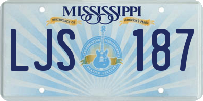 MS license plate LJS187