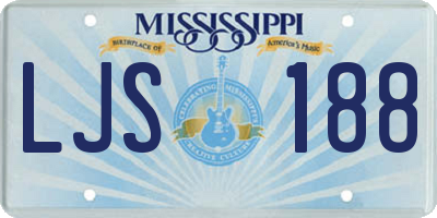 MS license plate LJS188