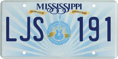 MS license plate LJS191