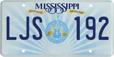 MS license plate LJS192