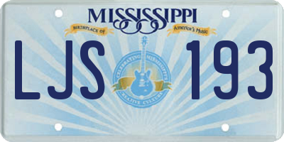 MS license plate LJS193