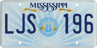 MS license plate LJS196