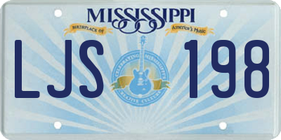 MS license plate LJS198
