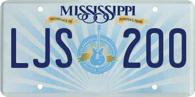 MS license plate LJS200