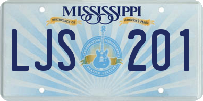 MS license plate LJS201