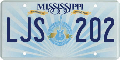 MS license plate LJS202