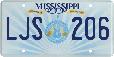 MS license plate LJS206