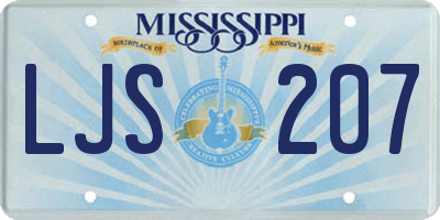MS license plate LJS207