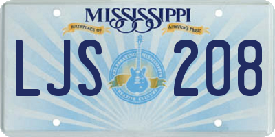 MS license plate LJS208