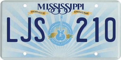 MS license plate LJS210