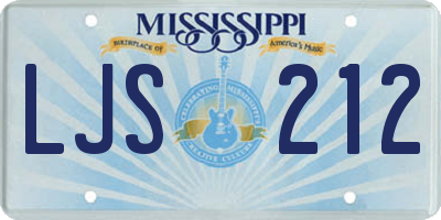 MS license plate LJS212