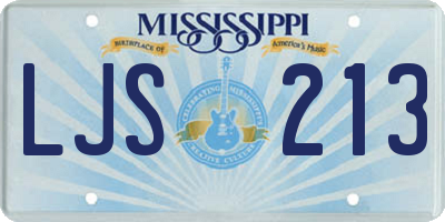 MS license plate LJS213