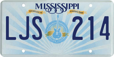 MS license plate LJS214