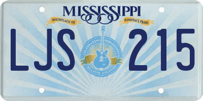 MS license plate LJS215