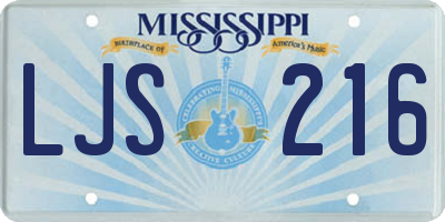 MS license plate LJS216