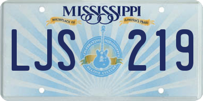 MS license plate LJS219