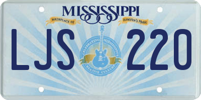 MS license plate LJS220