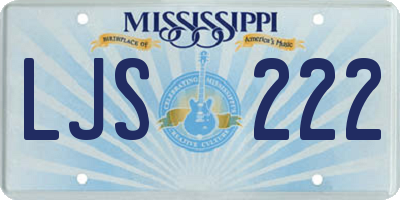MS license plate LJS222