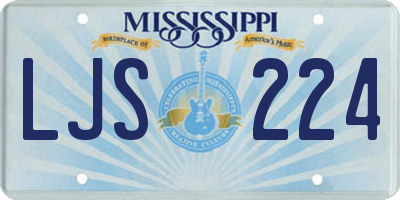 MS license plate LJS224