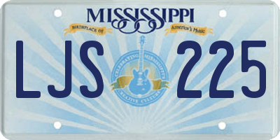 MS license plate LJS225