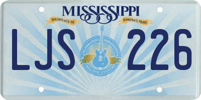 MS license plate LJS226
