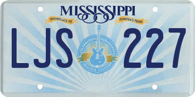 MS license plate LJS227