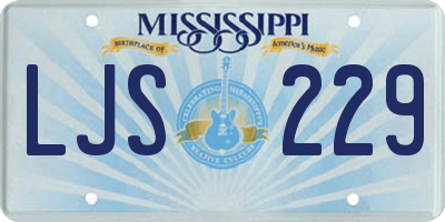 MS license plate LJS229