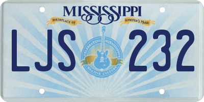 MS license plate LJS232