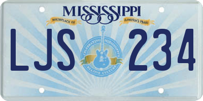 MS license plate LJS234