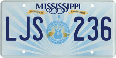 MS license plate LJS236