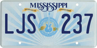 MS license plate LJS237